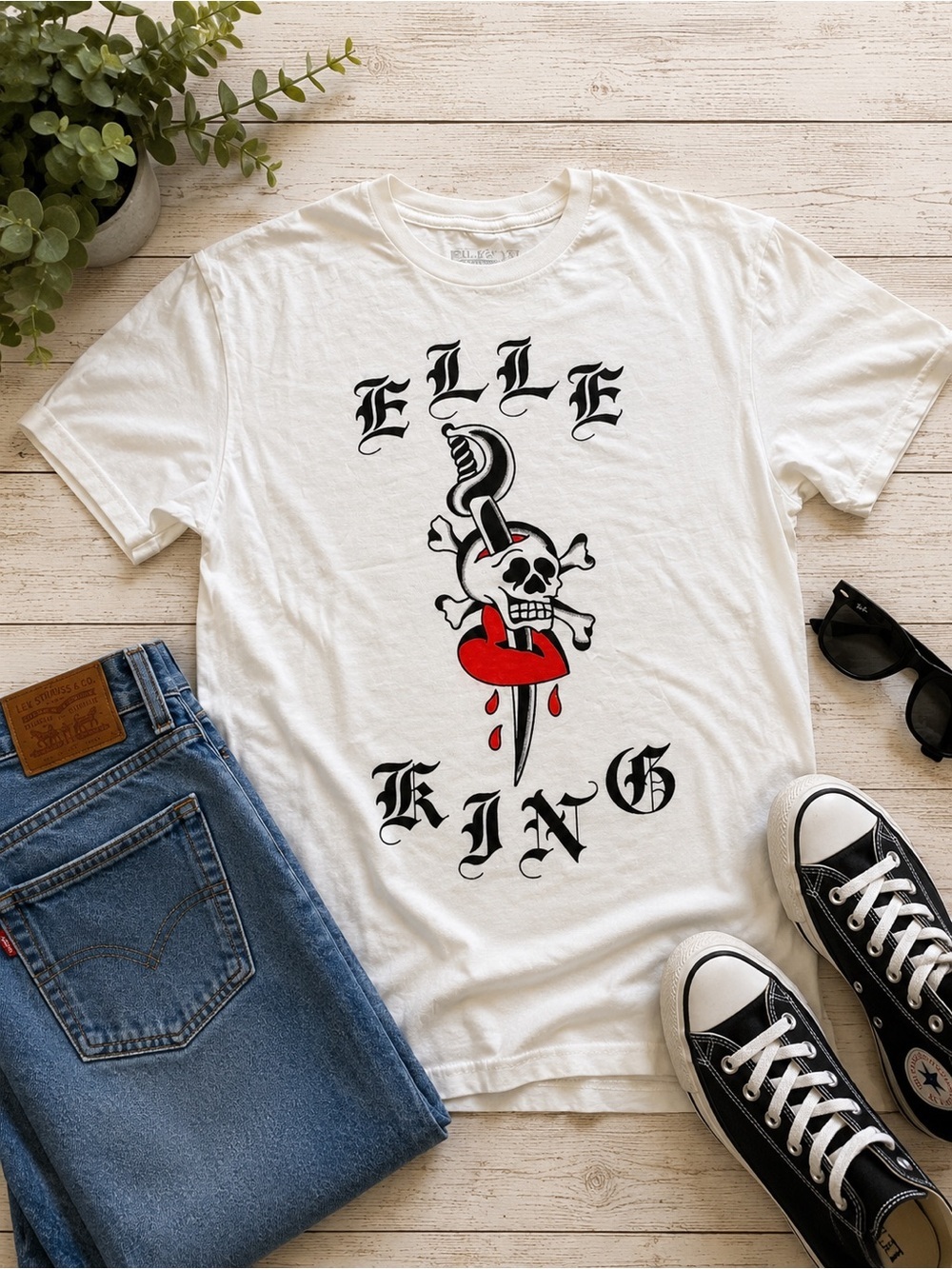 Elle King White Concert Tee Double Sided Graphic T Shirt Indie Sleeze NEW
